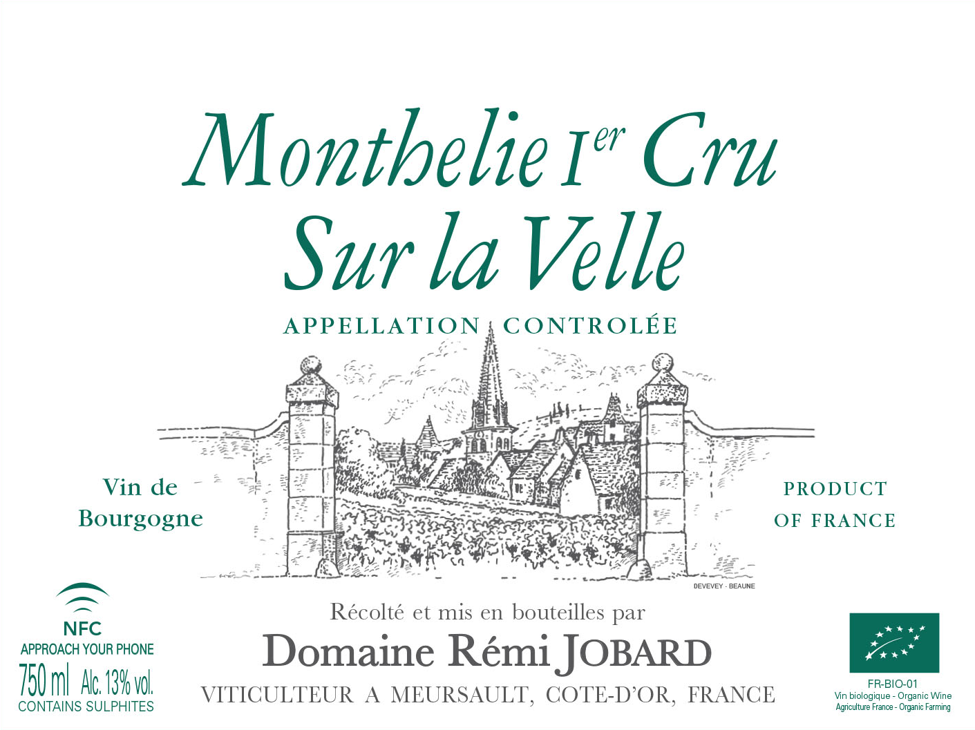 Monthelie Blanc 1er "Sur La Velle", Domaine Remi Jobard [Wood Case] 2023