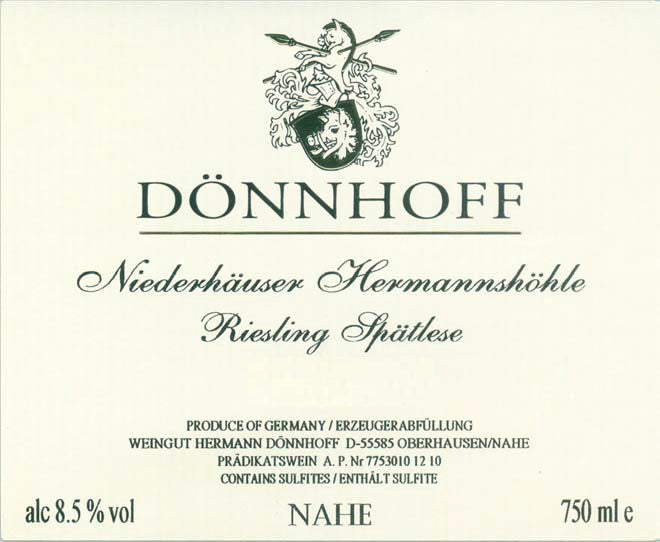Niederhauser Hermannshohle Riesling Spatlese, Donnhoff 2023