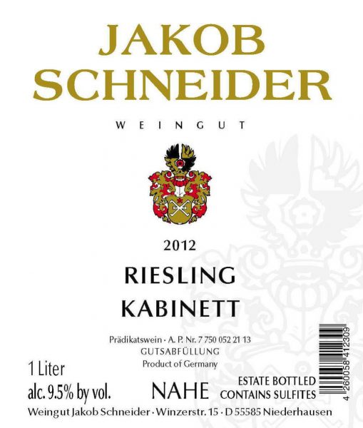 Niederhauser Riesling Kabinett, Schneider