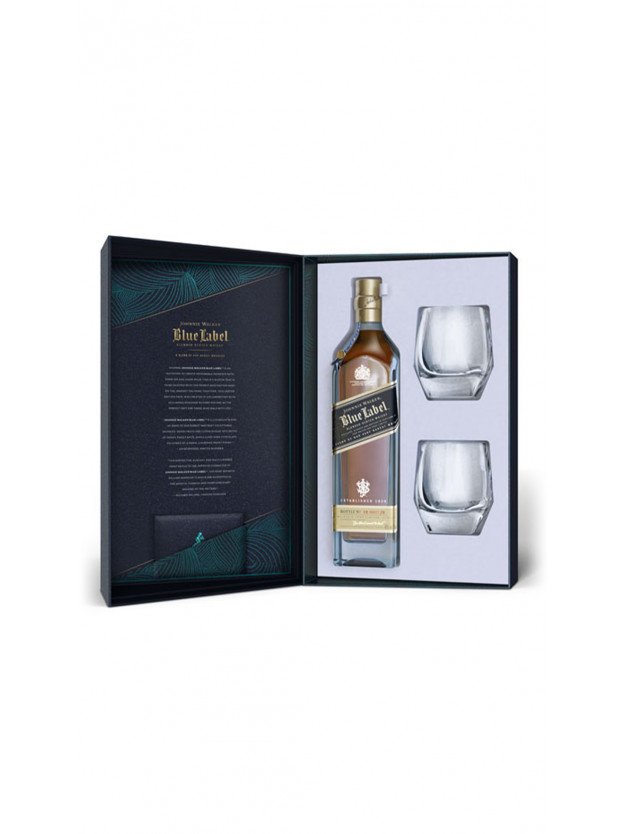Johnnie Walker Blue Label Gift Set With 2 Crystal Glasses