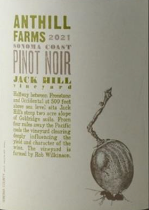 Pinot Noir 'Jack Hill', Anthill Farms 2022