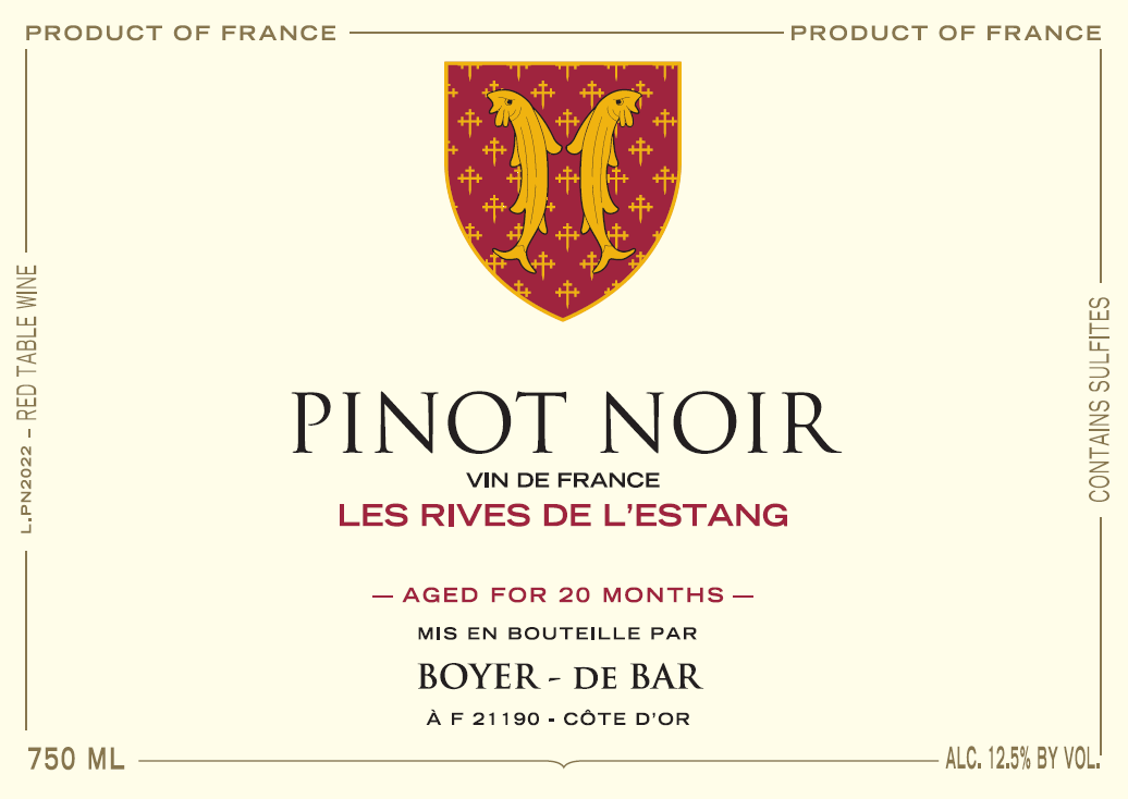 Pinot Noir "Les Rives de L'Estang", Boyer de Bar 2022
