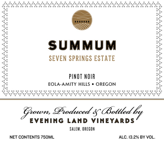 Pinot Noir 'Summum', Evening Land 2022