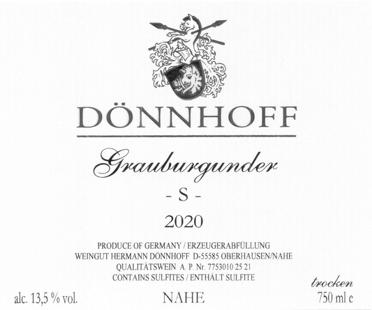 Grauburgunder 'S', Donnhoff 2023