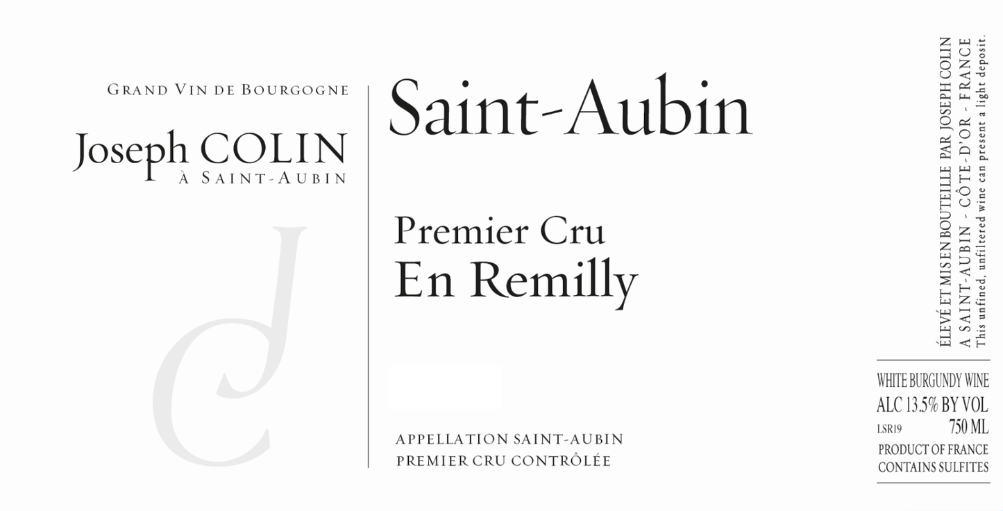 Saint-Aubin 1er "En Remilly", Joseph Colin 2023