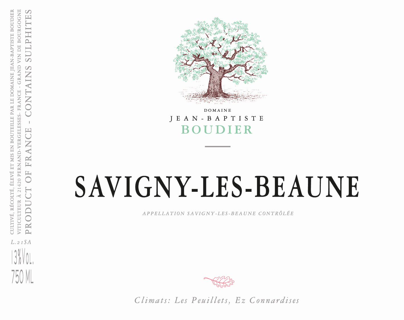 Savigny Les Beaune Rouge, Domaine Jean-Baptiste Boudier 2022