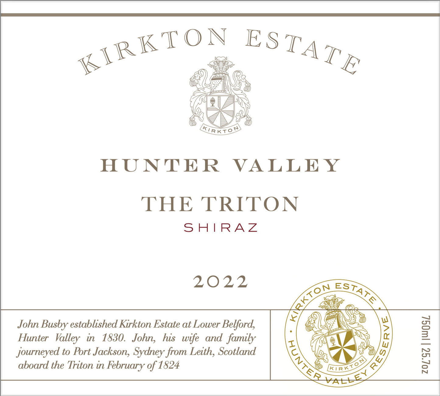 Shiraz 'Triton', Kirkton Estate 2022