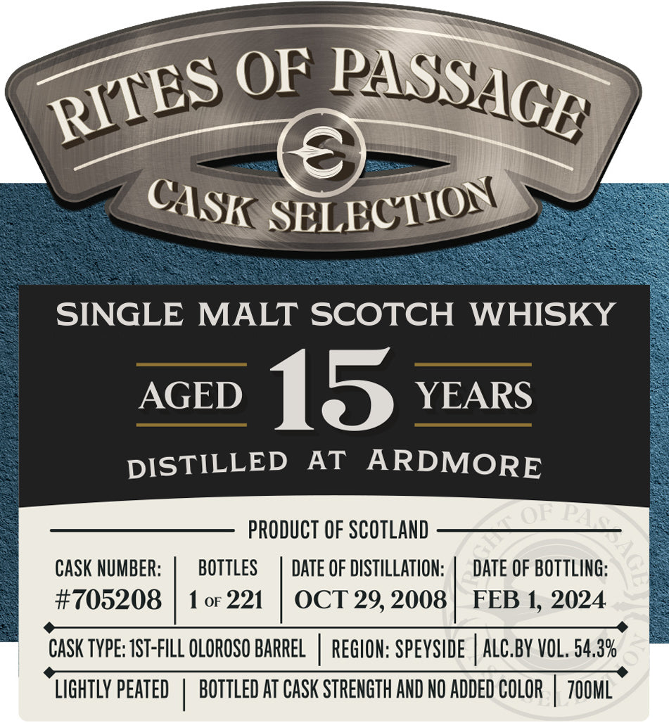 Single Malt Scotch Whisky, 'Ardmore 15 Year', Rites Of Passage