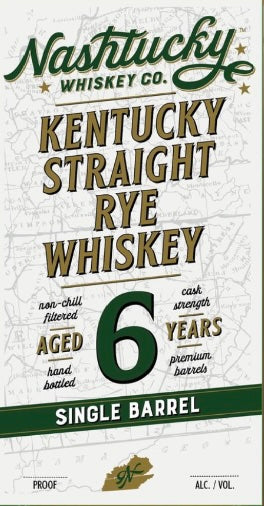 Straight Rye Whiskey, 6 Year Single Barrel, Nashtucky
