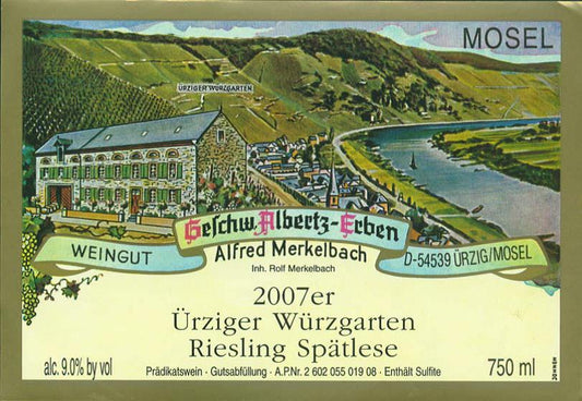 Urziger Wurzgarten 'Fischerei' Riesling Spatlese, Merkelbach 2020