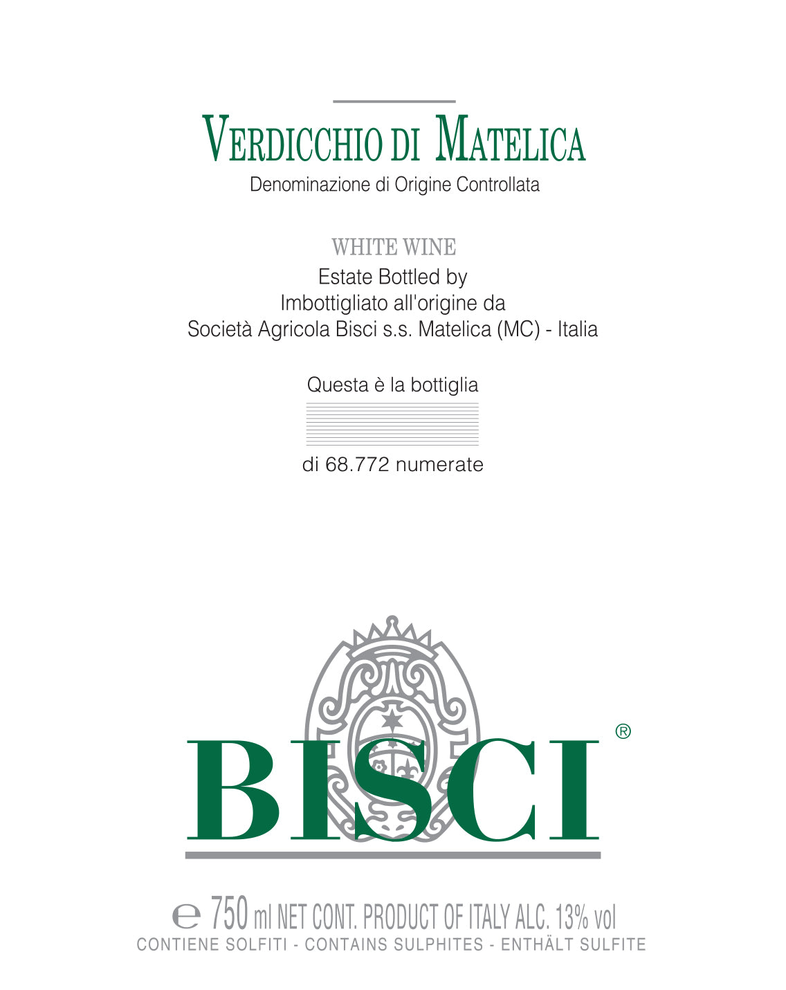 Verdicchio Di Matelica, Bisci [375] [Mwo]