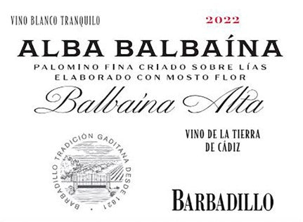 Vino de la Tierra de Cadiz Palomino 'Alba Balbaina', Bodegas Barbadillo