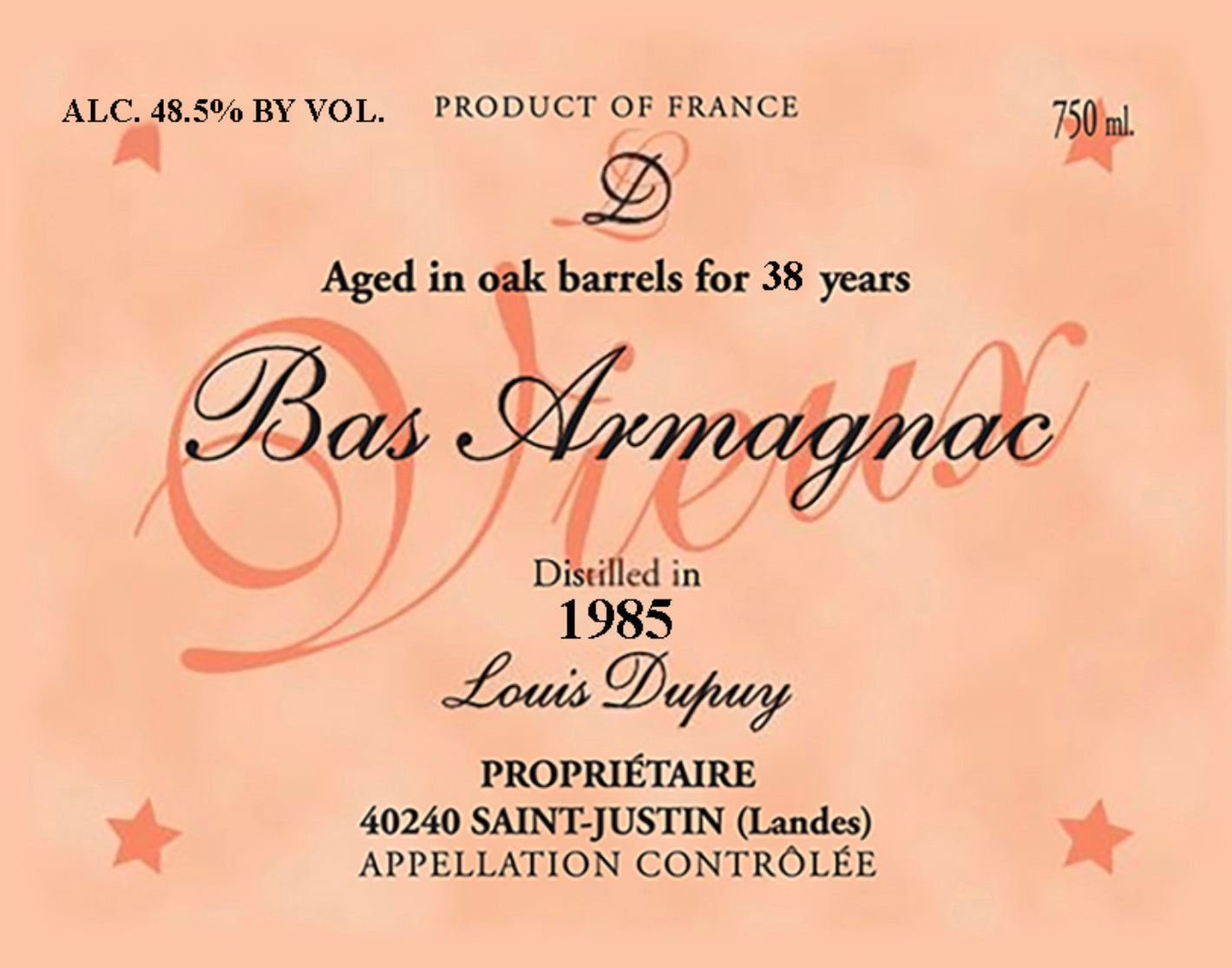 Vintage Armagnac, 1985, Domaine Louis Dupuy 1985