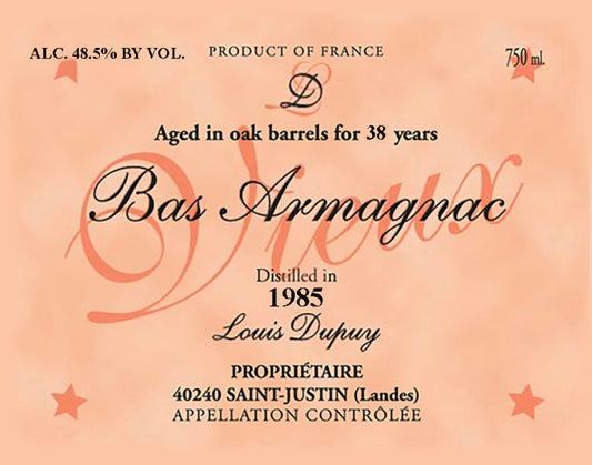 Vintage Armagnac, 1985, Domaine Louis Dupuy 1985