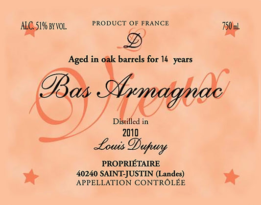 Vintage Armagnac, 2010 - Barrel #65, Domaine Louis Dupuy 2010