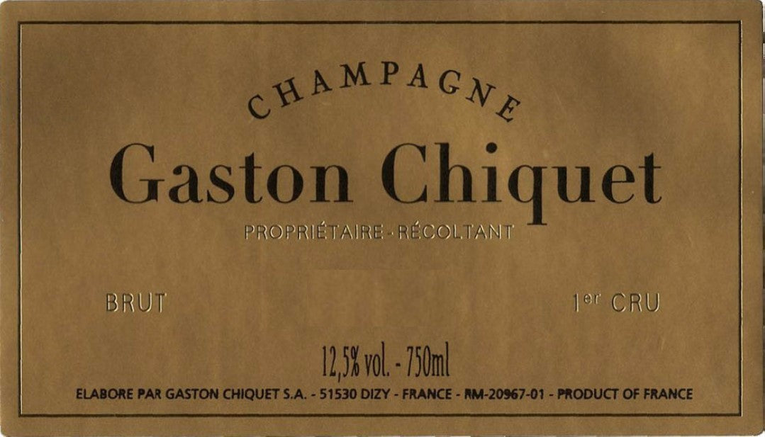"Carte D'Or Millesime" 1er Cru Brut, Champagne Gaston Chiquet 2019