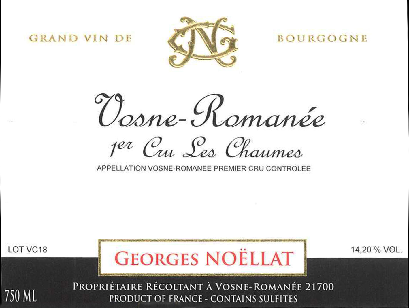 Vosne-Romanee 1er "Les Chaumes", Georges Noellat 2022