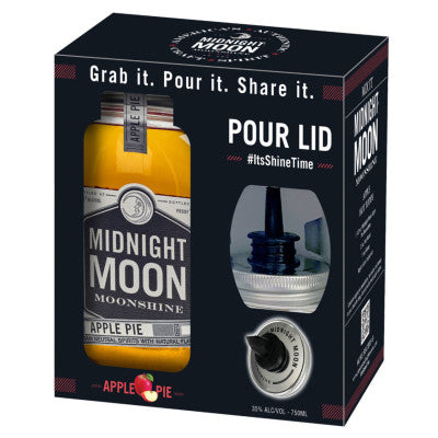Midnight Moonshine Apple Pie Corn Whiskey w/ Pour Lid