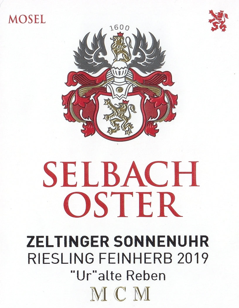 Zeltinger Sonnenuhr Riesling Spatlese Feinherb 'Uralte Reben', Selbach-Oster 2023
