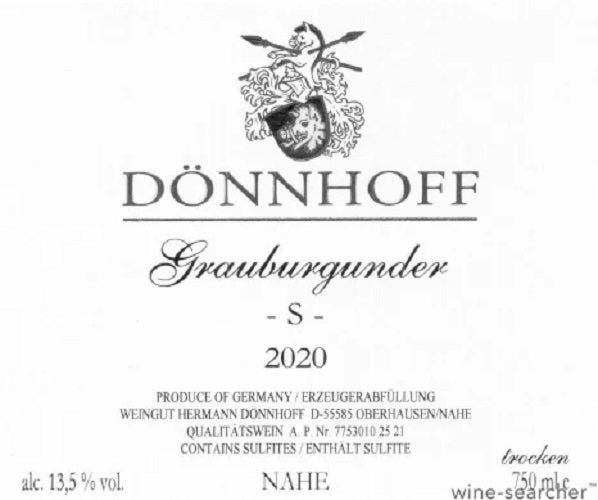 "S" Grauburgunder Dönnhoff 2020