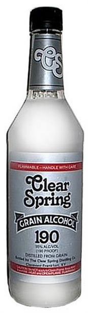 Clear Spring Grain Alcohol 190