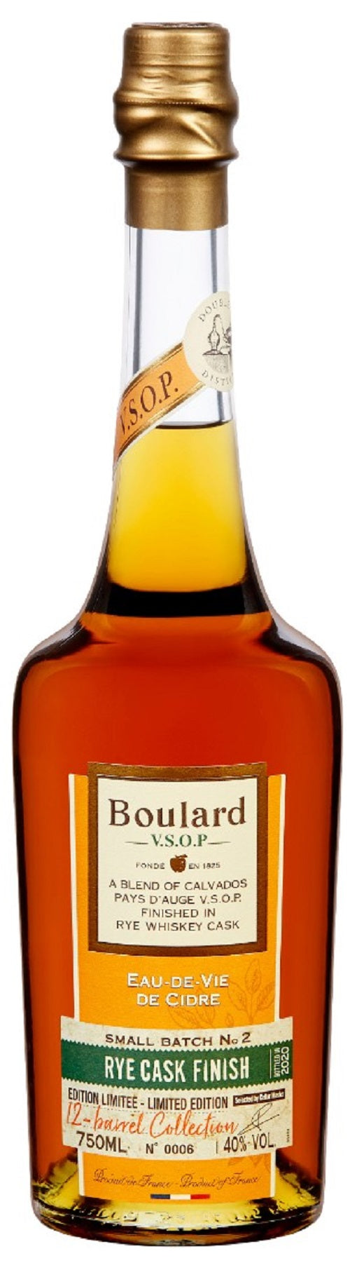 Boulard Calvados V.S.O.P. 12 Barrel Collection Rye Cask Finish