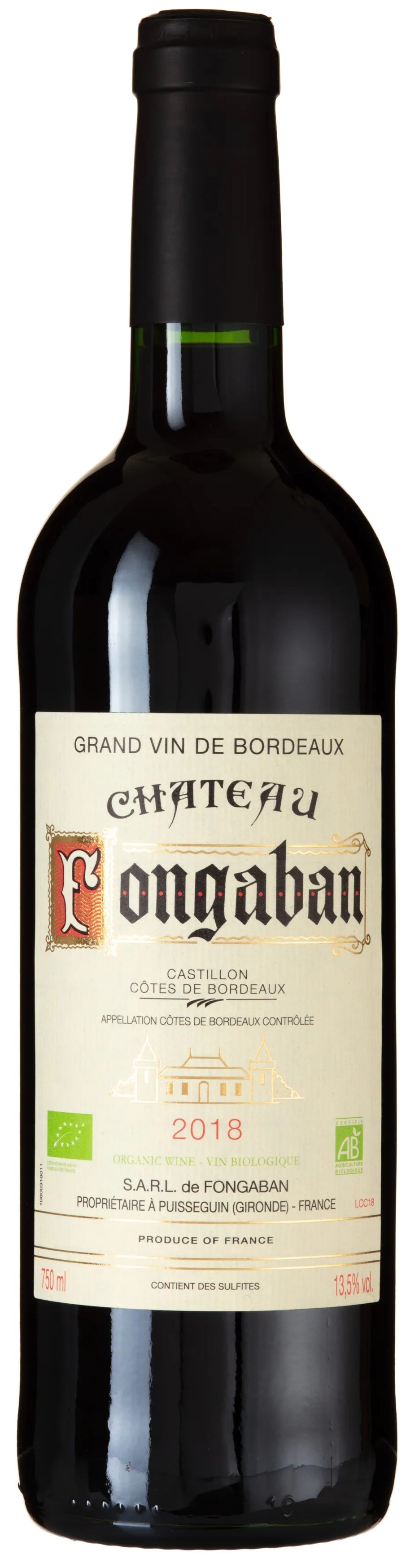 CH FONGABAN ROUGE PUISSEGUIN ST EMILION 2018