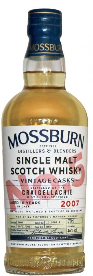 Craigellachie Scotch Single Malt 10 Year By Mossburn 2007