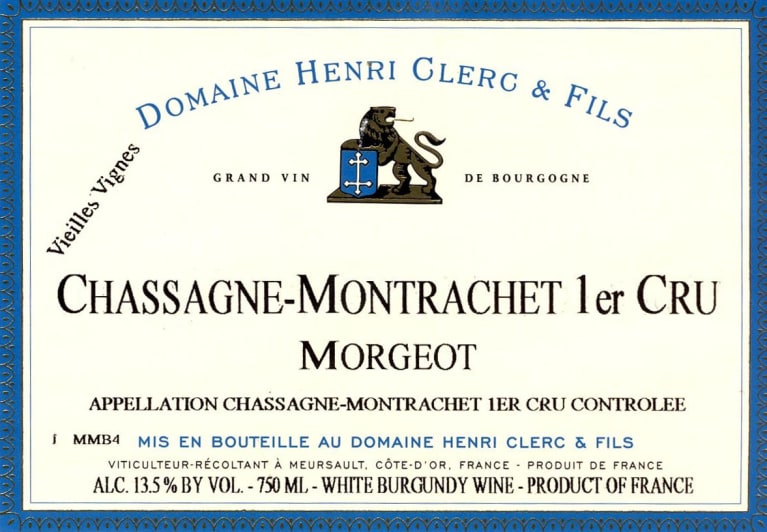 Henri Clerc Chassagne Montrachet 1er Cru Morgeot 2019