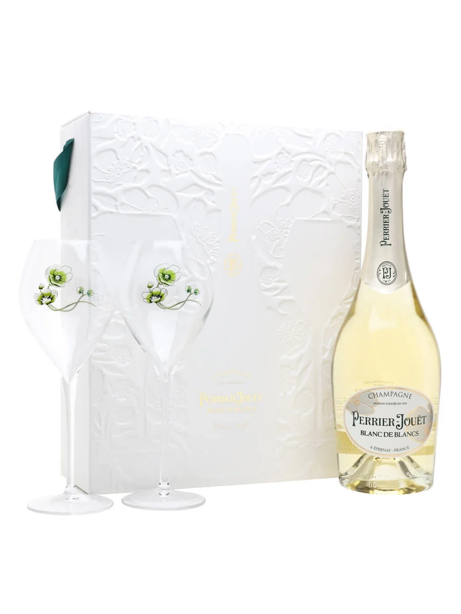 PERRIER JOUET BLANC DE BLANCS NV SHAPE 6P WITH GLASSES
