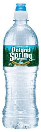 POLAND SPRING 100 Percent Natural Spring Water Plastic Sportscap Bottle 24 Oz.