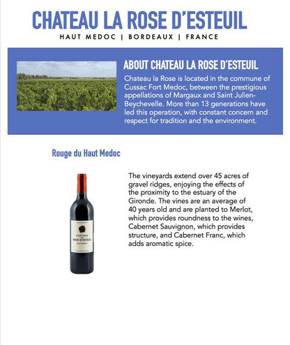 Château La Rose D'Esteuil Haut Medoc 2016