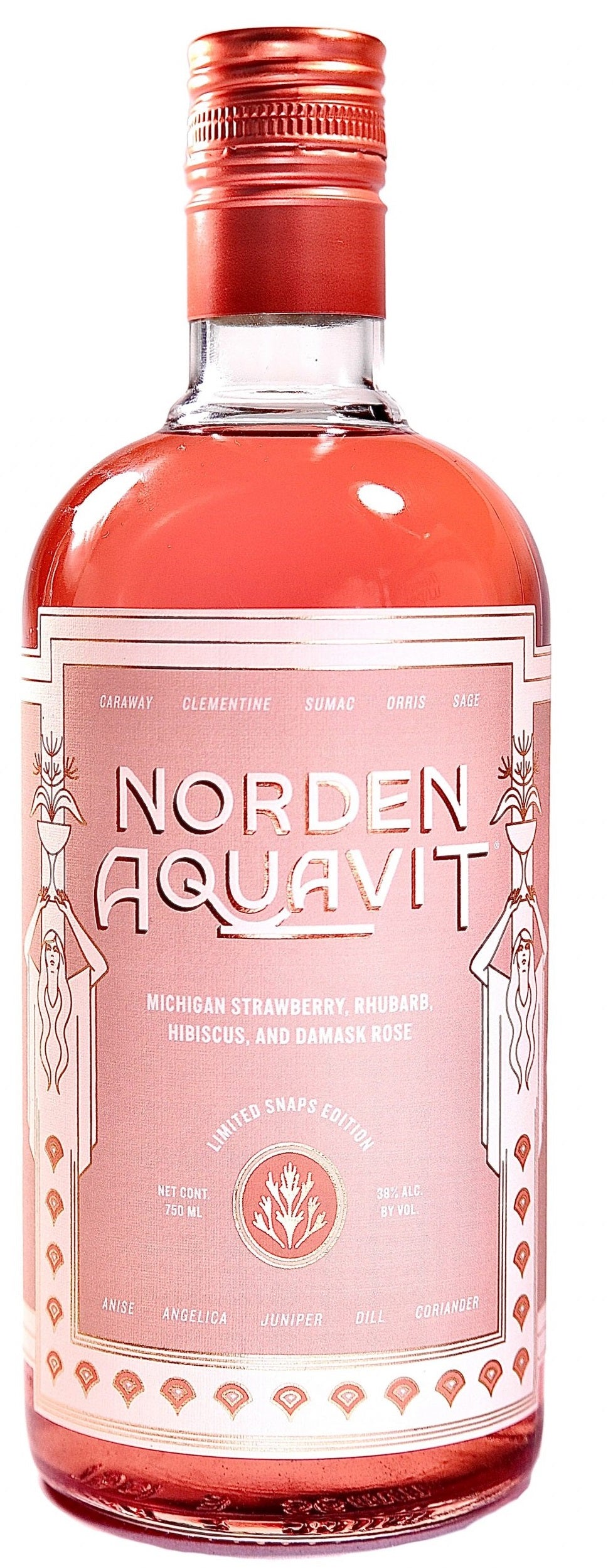 Strawberry Rhubarb Aquavit, 'Limited Snaps Edition (Pink)', Norden Spirits