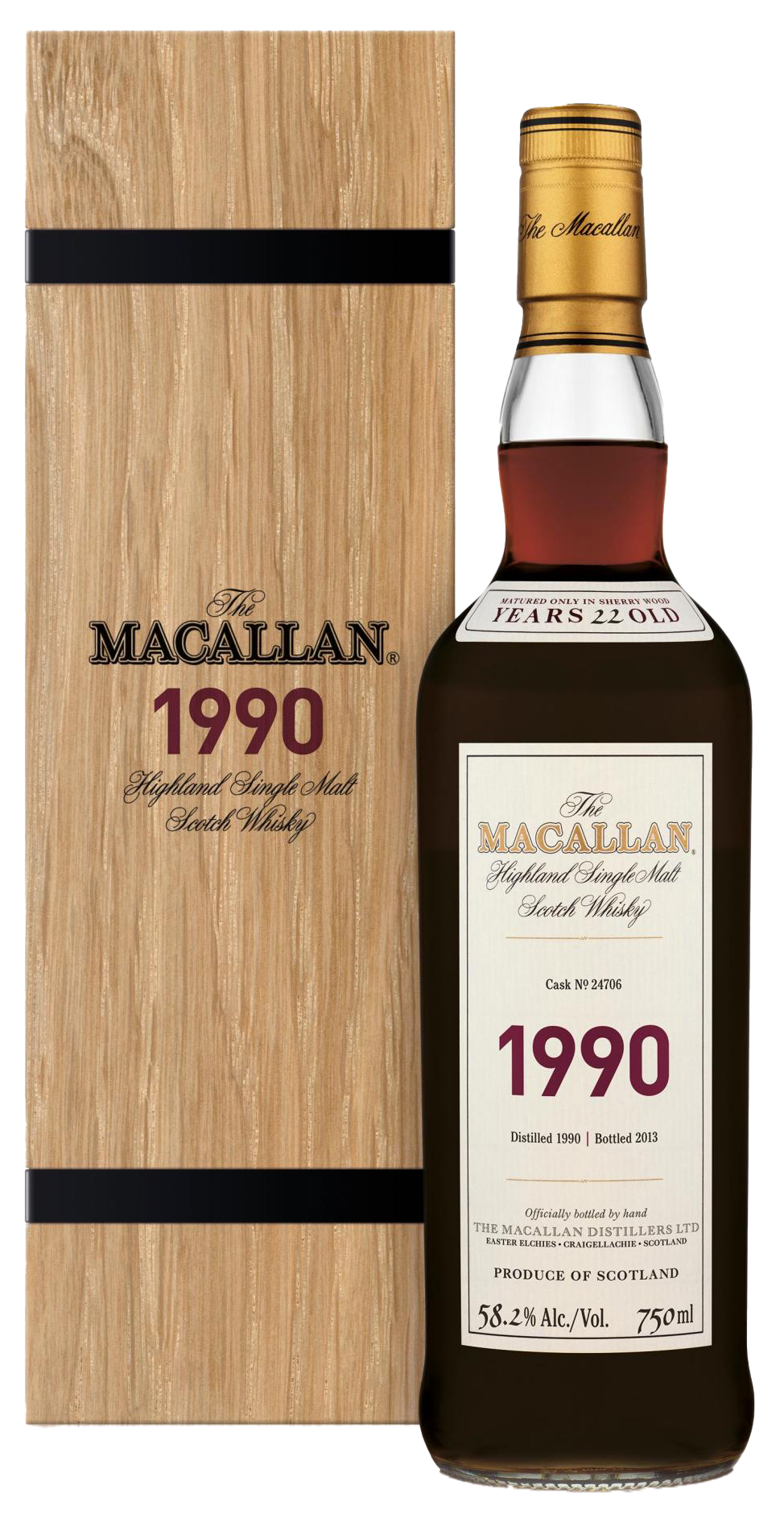 The Macallan Fine & Rare Scotch Single Malt 1990 Cask No. 24706