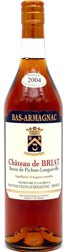 Vintage Armagnac, 2004, Folle Blanche, Chateau de Briat 2004
