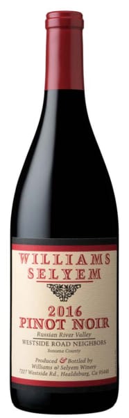 Williams Selyem Pinot Noir Westside Road Neighbors 2016