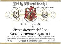 Fritz Windisch Herrnsheimer Schloss Gewürztraminer Spätlese 2018
