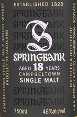 Springbank Scotch Single Malt 18 Year-Wine Chateau